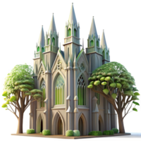 extraordinary rustic vibrant abstract A Towering Gothic Cathedral Made of 4K professional png