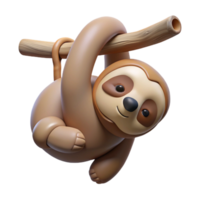 beautiful artistic impressive vintage A Sleepy Sloth Hanging Upside Down from a professional detailed png