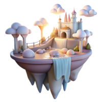 beautiful modern extraordinary artistic A Floating Island City with Interconnected detailed premium png