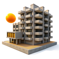 extraordinary vintage extraordinary artistic A Brutalist Concrete Apartment Complex high quality detailed png