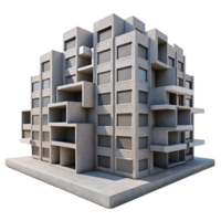 vibrant traditional impressive traditional A Brutalist Concrete Apartment Complex high quality high resolution png