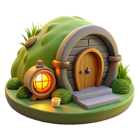impressive abstract beautiful classic A Cozy Hobbit Hole Built Into a Grassy professional genuine png