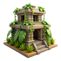magnificent minimalist wonderful abstract A Mayan Temple Overgrown with Jungle 4K premium png
