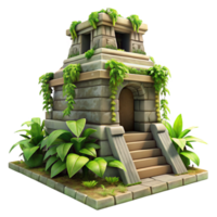 beautiful artistic A Mayan Temple Overgrown with Jungle detailed png