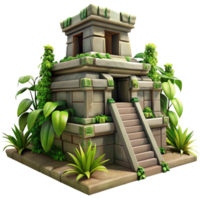 vibrant minimalist serene minimalist A Mayan Temple Overgrown with Jungle original exclusive png