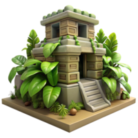 beautiful contemporary serene abstract A Mayan Temple Overgrown with Jungle high resolution high quality png