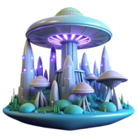 vibrant vintage A Futuristic City Built on a Giant exclusive png
