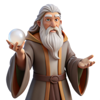 impressive contemporary A Wise Old Wizard with a Long White Beard high resolution png