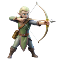 stunning creative A Graceful Elven Archer with Pointed Ears premium png
