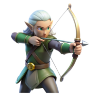 vibrant classic A Graceful Elven Archer with Pointed Ears genuine png