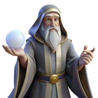 impressive vintage A Wise Old Wizard with a Long White Beard genuine png