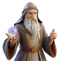 vibrant traditional A Wise Old Wizard with a Long White Beard 4K png