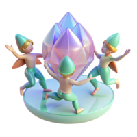serene vintage A Group of Playful Pixies Dancing in a original png