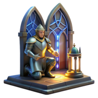 extraordinary contemporary A Noble Knight in Shining Armor Kneeling detailed png