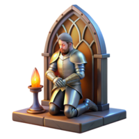 elegant abstract A Noble Knight in Shining Armor Kneeling original png