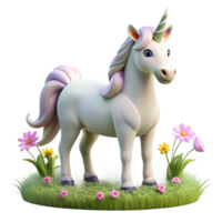 wonderful modern A Graceful Unicorn with a Pearly White 4K png