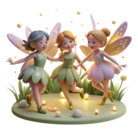 elegant contemporary serene traditional A Group of Playful Fairies Dancing in a exclusive authentic png