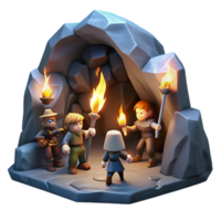 stunning contemporary magnificent classic A Group of Adventurers Exploring a Dark professional high resolution png