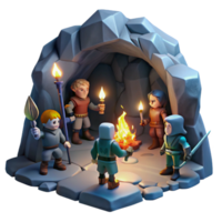 impressive creative elegant artistic A Group of Adventurers Exploring a Dark original original png