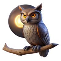 dramatic traditional impressive classic A Wise Old Owl with Luminous Amber Eyes premium exclusive png