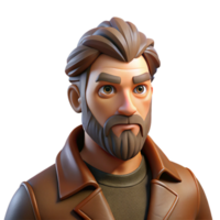 vibrant contemporary Portrait of a Man with a Thick Beard professional png