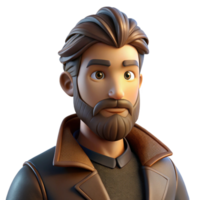 elegant creative Portrait of a Man with a Thick Beard high resolution png