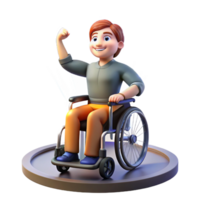 impressive artistic Portrait of a person in a wheelchair, showcasing their strength and resilience, lit by a powerful spotlight, in an empowering style 4K png