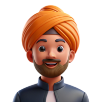 impressive classic Portrait of a Person Wearing a Turban high resolution png