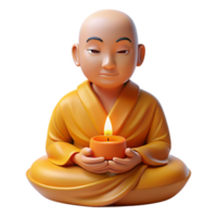 dramatic vintage Portrait of a Buddhist Monk in Meditation 4K png