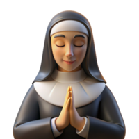 elegant vintage Portrait of a Nun in Prayer Expressing exclusive png