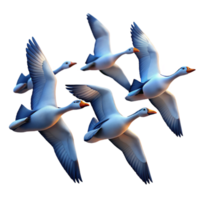 stunning minimalist A Flock of Migratory Birds Flying in a V premium png