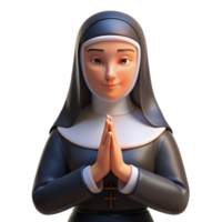 elegant vintage Portrait of a Nun in Prayer Expressing authentic png