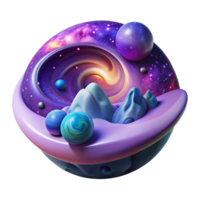 serene creative A cosmic landscape of swirling nebulae and distant galaxies, glowing with vibrant colors, in a space art, abstract style high resolution png