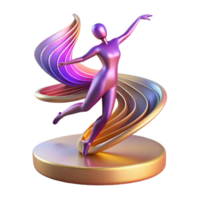 magnificent vintage A dynamic, abstract representation of dance, using flowing lines and vibrant colors, illuminated by stage lighting, in an Art Deco style high resolution png