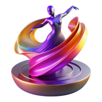 beautiful modern A dynamic, abstract representation of dance, using flowing lines and vibrant colors, illuminated by stage lighting, in an Art Deco style 4K png
