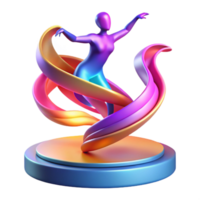 magnificent abstract A dynamic, abstract representation of dance, using flowing lines and vibrant colors, illuminated by stage lighting, in an Art Deco style premium png