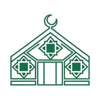 Professional Mosque Design with Geometric Patterns vector