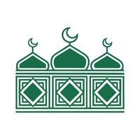 Minimalist Mosque Art with Crescent Moons vector