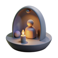 impressive creative A melancholic, abstract representation of loneliness, using muted colors and isolated shapes, lit by a single, dim light, in a surrealist style premium png