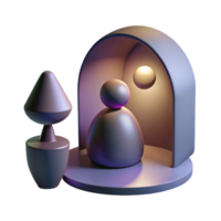 serene artistic A melancholic, abstract representation of loneliness, using muted colors and isolated shapes, lit by a single, dim light, in a surrealist style high resolution png