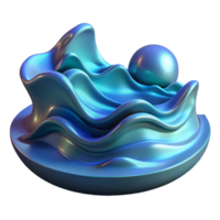 wonderful abstract A serene, abstract representation of water, using flowing lines and cool colors, illuminated by moonlight, in an impressionist style original png