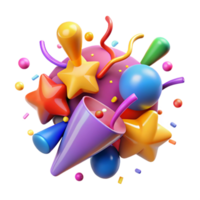 extraordinary minimalist A joyful, abstract representation of celebration, using vibrant colors and confetti-like shapes, illuminated by festive lights, in a pop art style professional png