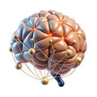 serene rustic A complex, abstract representation of the human brain, using interconnected lines and glowing nodes, illuminated by neural activity, in a scientific, abstract style high resolution png