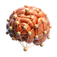 extraordinário tradicional uma complexo, abstrato representação do a humano cérebro, usando interligado linhas e brilhando nós, iluminado de neural atividade, dentro uma científico, abstrato estilo genuíno png