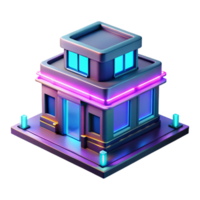 stunning modern Metaverse Building Pixelated Design Neon high resolution png