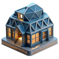 magnificent artistic D Printed House Complex Geometric original png