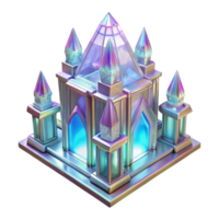 dramatic classic Crystal palace, transparent structure, iridescent lighting, fantasy style exclusive png