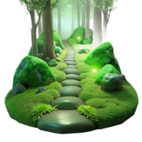 stunning classic A Serene Forest Path Covered in Moss Soft high quality png