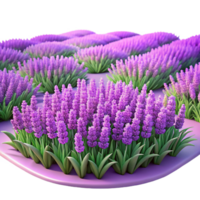 dramatic minimalist A field of lavender in full bloom, vibrant purple, impressionist style, soft afternoon light exclusive png