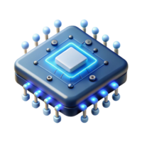 elegant creative A single, levitating microchip emitting binary code visualized as glowing particles, soft ambient lighting, minimalist style original png